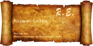 Rozman Erika névjegykártya
